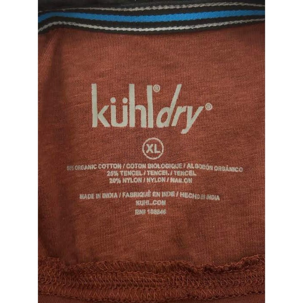 Kuhl KuhlDry Mens XL Polo Shirt Rust Orange Organic Cotton Tencel Short Sleeve - Picture 2 of 6